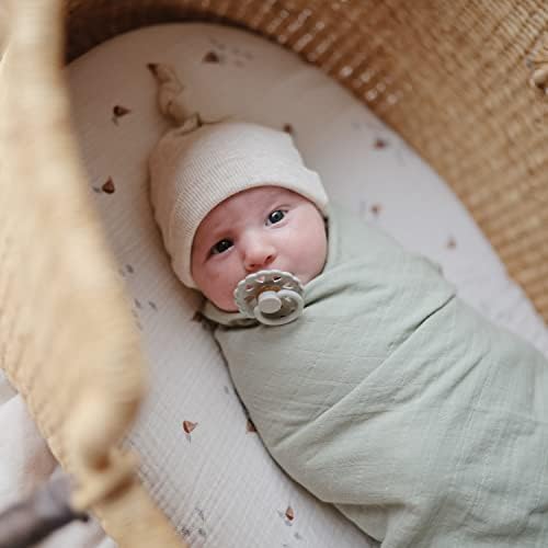 Mushie Muslin Baby Swaddle Blanket - Sage