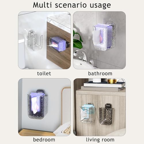 Wmool 2Pcs Suction Cup Wipes Holder Storage Box