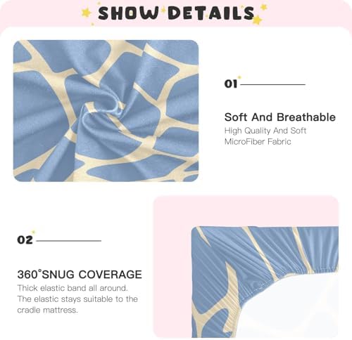 KICPOAY Fitted Crib Sheets with Giraffe Skin Pattern