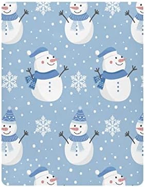 Kigai Christmas Snowman Snowflake Crib Sheets for Baby