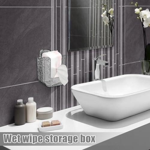 Annewi Wall Mount Tissue Box Holder - No Drilling Grey