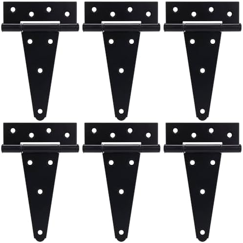 BOODVON 6 Inch T-Strap Gate Hinges 6PackSet