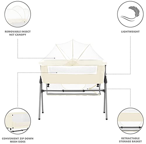 Dream On Me Lotus Bassinet and Bedside Sleeper in Ivory