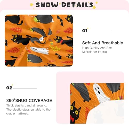 FUGIDOG Halloween Boo Crib Sheet for Baby 1