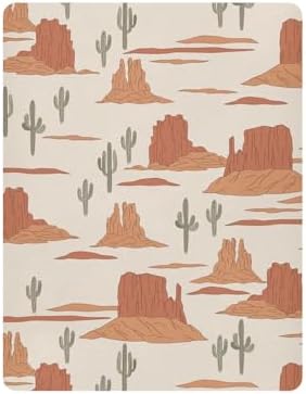 KICPOAY Fitted Crib Sheet with Cactus Pattern