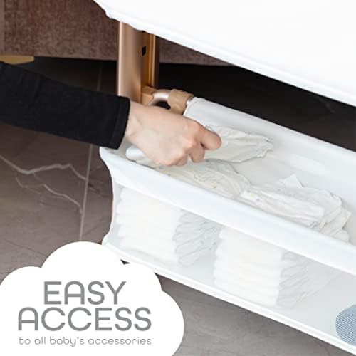 KoolerThings Bedside Bassinet with Storage Portable Crib for Newborn