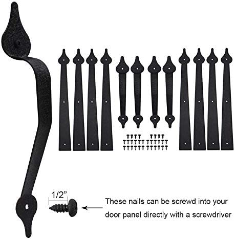 WINSOON Heavy Duty Black Steel Garage Door Hardware Kit