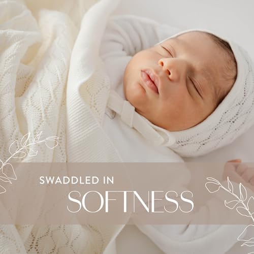 Peluche Pointelle Knit Swaddling Blanket with Bonnet - Tan