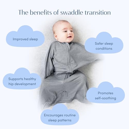 SleepingBaby Zipadee-Zip Transition Swaddle - Hall of Fame Grey Heather