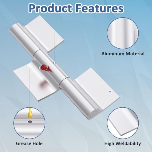 NOOTO 9 Inch Aluminum Greaseable Weld On Door Hinge