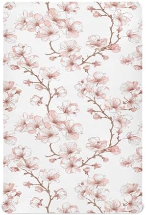 Wassud Cherry Blossoms Crib Sheets for Boys Girls