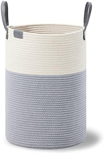 VIPOSCO Tall Laundry Basket with Leather Handle