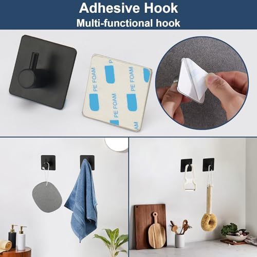 TocTen 6-Piece Matte Black Bathroom Hardware Set