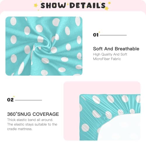 Jihqo Polka Dots Crib Sheets 39 x 27 Pack N Play Sheets