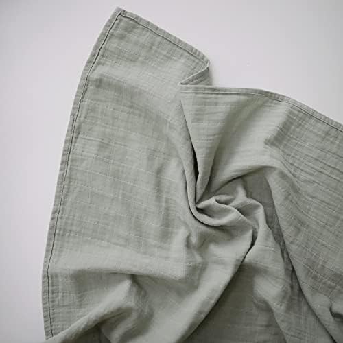 Mushie Muslin Baby Swaddle Blanket - Sage