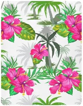 Jihqo Hibiscus Crib Sheets 52 x 28 Inch Soft Breathable