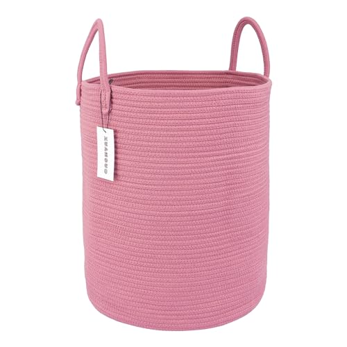 Cotton Rope Laundry Hamper with Handles - Grape Purple