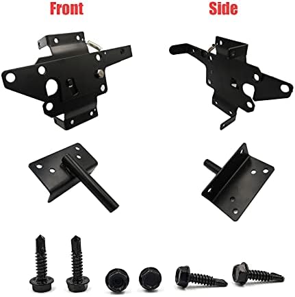 Heavy Duty Black Steel Fence Gate Latch with Self-Locking