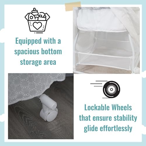 Dream On Me Montreal Portable 2-in-1 Bassinet in Grey