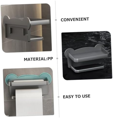 Wall Mounted Toilet Paper Holder with Shelf for Bathroom