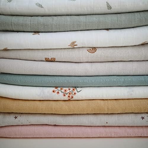 Mushie Muslin Baby Swaddle Blanket - Sage