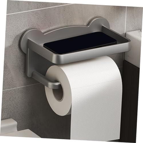 Wall Mounted Toilet Paper Holder with Shelf for Bathroom
