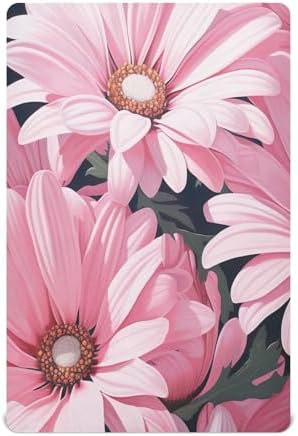 Wassud Pink Daisies Crib Sheets for Boys Girls