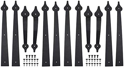 WINSOON Heavy Duty Black Steel Garage Door Hardware Kit
