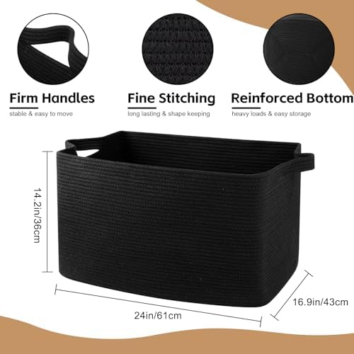 OIASKET 95L Woven Storage Basket for Living Room and Nursery