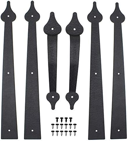 WINSOON Black Steel Garage Door Hardware Set