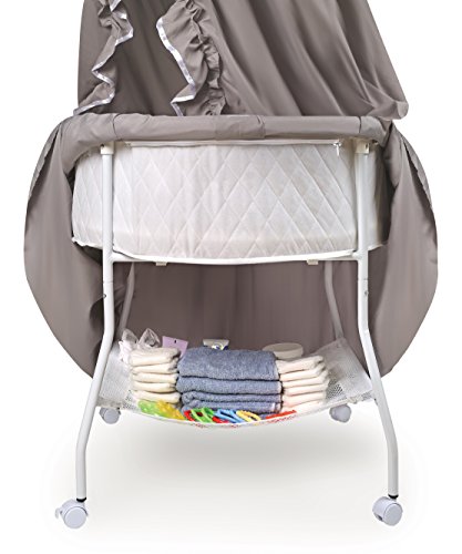 Badger Basket Empress Canopy Bassinet - GrayWhite 1