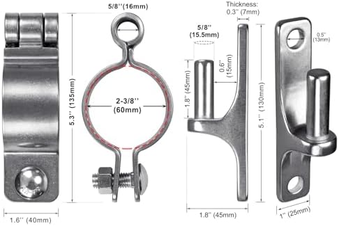 Insaga 304 Stainless Steel Gate Hinges 2Pack