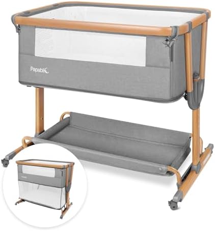 Papablic 4 in 1 Baby Bassinet with Storage Basket and Soft Mattress