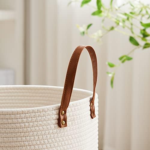 VIPOSCO Tall Laundry Basket 72L White Brown 1