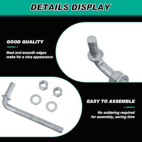 Gisafai 6 Pcs 6 J Bolt Gate Hinge Set
