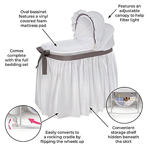 Badger Basket Wishes Bassinet with Bedding and Storage