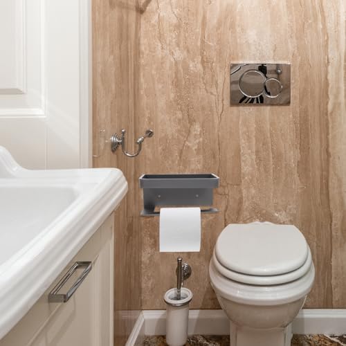 Wall Mounted Toilet Tissue Holder with Shelf