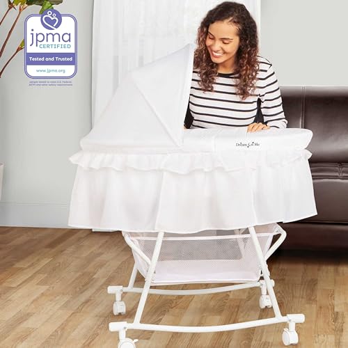 Dream On Me Lacy Portable Bassinet with Cradle Conversion
