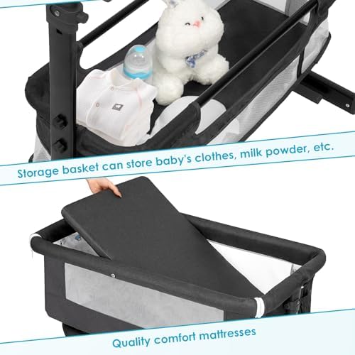 YADAQE Baby Bassinet Bedside Sleeper Portable Crib