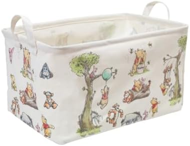 CORODER Rectangle Cute Bear Storage Basket With Waterproof PE Coating