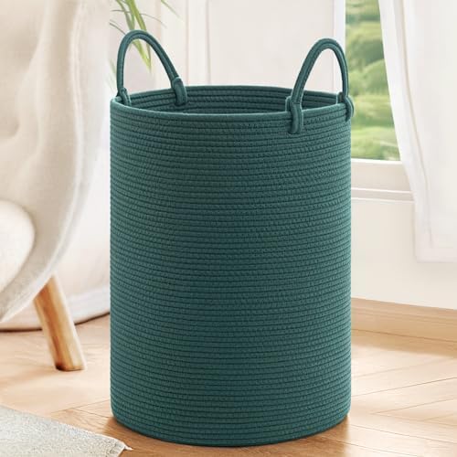 INDRESSME 197 x 138 Inch Woven Laundry Basket Hamper Green