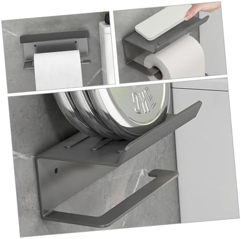 Amosfun Wall-Mounted Toilet Paper Holder with Shelf 1