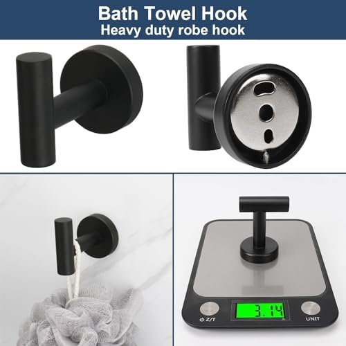 TocTen 6-Piece Matte Black Bathroom Hardware Set