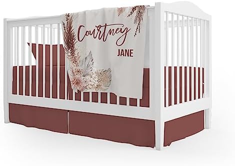 Personalized Pink Floral Baby Blanket with Monogram