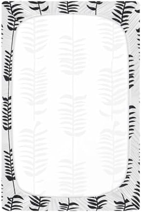 Wassud Black Fish Bone Crib Sheets Pack and Play 28x52 Inch