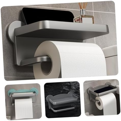 Wall Mounted Toilet Paper Holder with Shelf for Bathroom