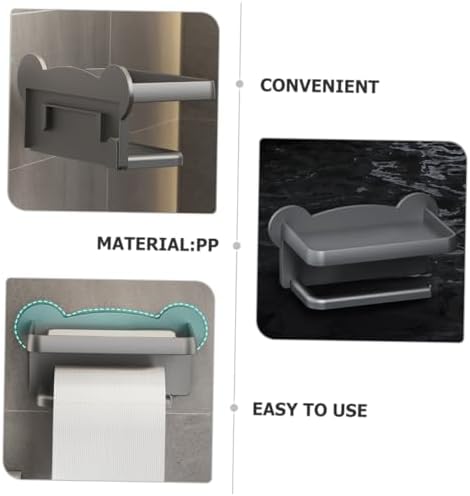 POPETPOP Double Paper Towel Holder Wall Mount Storage Rack for Bathroom