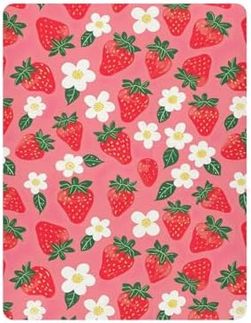 Wassud Strawberry Flower Crib Sheets Pack and Play Fitted 27x39 Inches