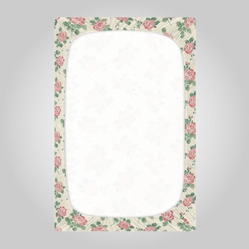 Wassud Cream Rose Pattern Crib Sheets 28x52 Inch