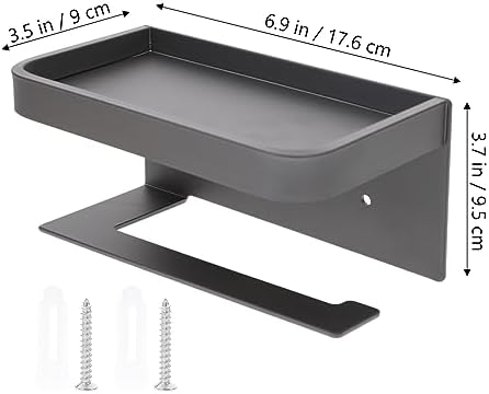 Wall Mounted Toilet Paper Holder with Shelf Storage 1